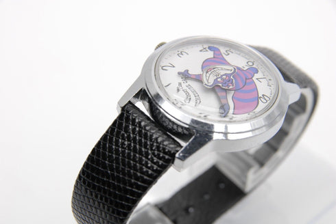 【 EXC+4 】 Seiko Disney Time 5000-8000 CHESIRE CAT Hand Winding Watch from JAPAN